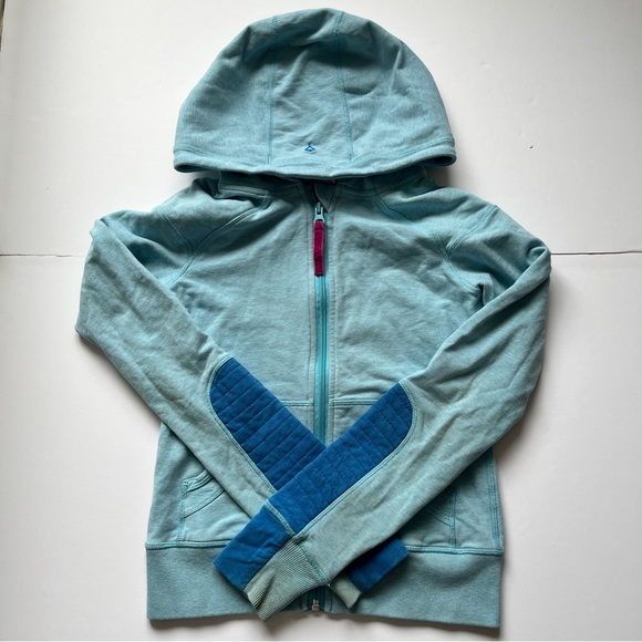 Ivivva Other - Ivivva Fleece Hoodie Good in the Hood Jacket Coat Full Zip Blue Teal Scuba Sz 10